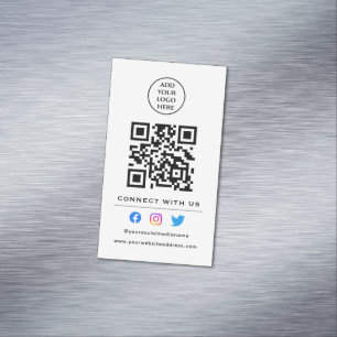 Carte De Visite Magnétique Suivez le code QR pour nous joindre Votre logo