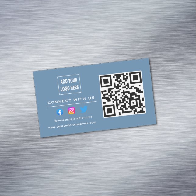 Carte De Visite Magnétique Suivez le code QR pour vous connecter avec nous Du (In Situ)