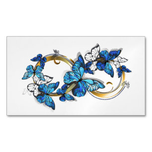 Carte De Visite Magnétique Symbole infini de papillons Morpho bleus