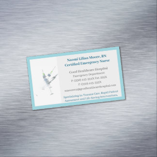 Carte De Visite Magnétique Syringes bleus RN Soins de santé Infirmière inscri