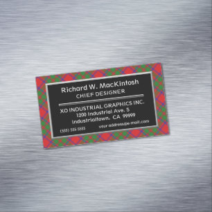 Carte De Visite Magnétique Tartan du clan MacKintosh avec accent écossais
