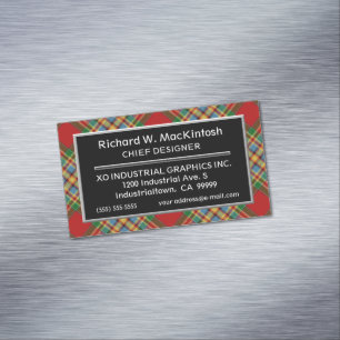 Carte De Visite Magnétique Tartan écossais de Chattan de clan d'accent