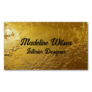 Carte De Visite Magnétique Texte Doré