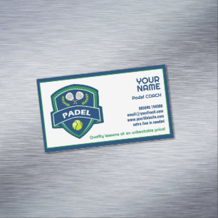 Carte De Visite Magnétique 🎾Texte personnalisé, Entraîneur de padel
