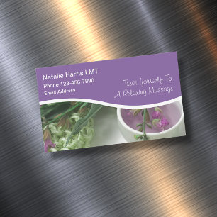 Carte De Visite Magnétique Thérapeute en massage agréé Conception Zen