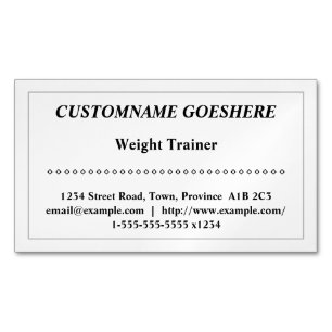 Carte de visite magnétique traditionnel du formate