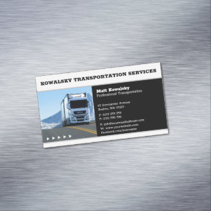 Carte De Visite Magnétique Transport et logistique   Camion