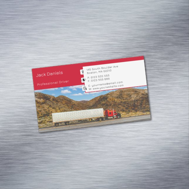 Carte De Visite Magnétique Transport et logistique | Truck Train (In Situ)