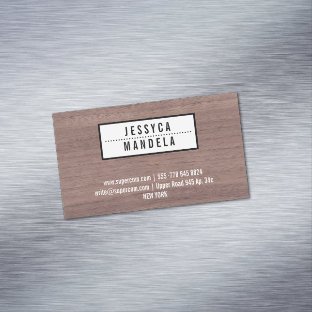 Carte De Visite Magnétique Travailleur du bois avec bois de brume (In Situ)