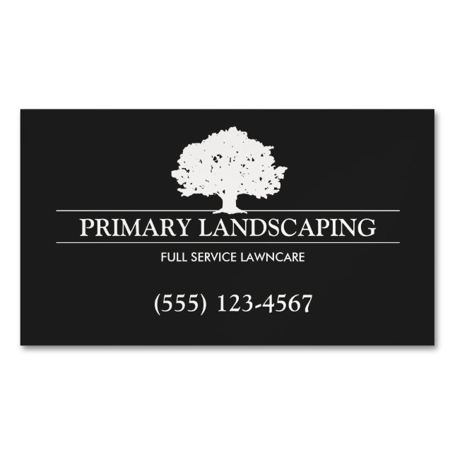Carte De Visite Magnétique Tree Service and Lawn Care Landscaper Black (devant)