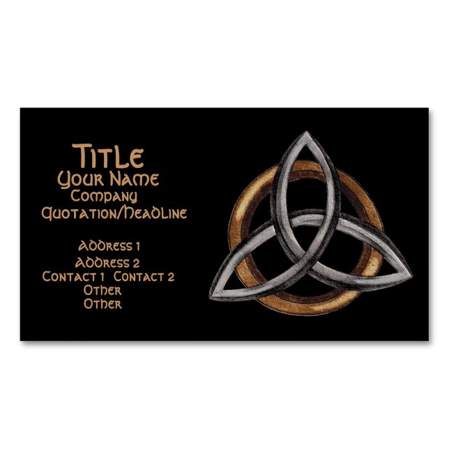 Carte De Visite Magnétique Triquetra (Brown/Argent) (devant)