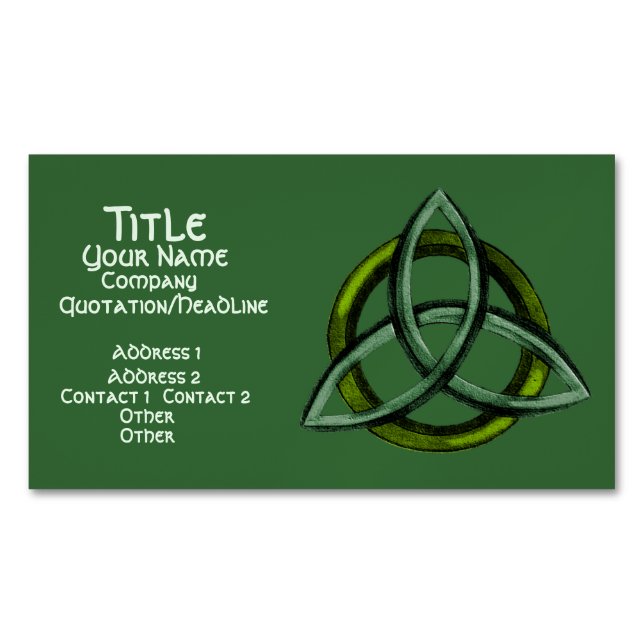 Carte De Visite Magnétique Triquetra (vert) (devant)