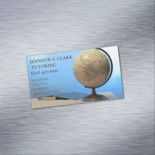 Carte De Visite Magnétique Tuteur / Éducateur Globe & Book Retour à l'école