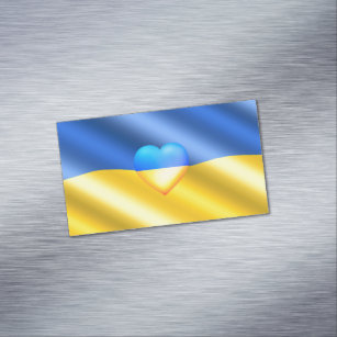 Carte De Visite Magnétique Ukraine - Soutien - Liberté Paix - drapeau ukraini