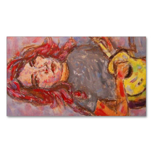 Carte De Visite Magnétique Ukulele Girl