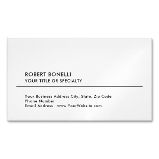 Carte De Visite Magnétique Unique moderne minimaliste noir blanc