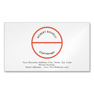 Carte De Visite Magnétique Unique moderne minimaliste rouge noir blanc courbu