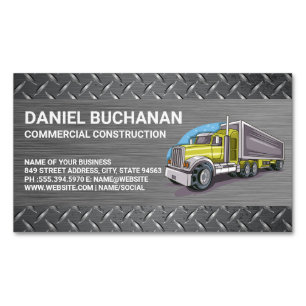 Carte De Visite Magnétique Véhicule de construction Camion poids lourd Co