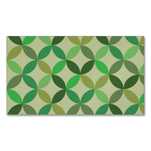Carte De Visite Magnétique Vert du milieu du siècle moderne géométrique