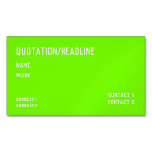 Carte De Visite Magnétique vert fluorescent