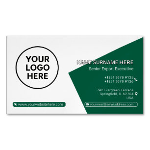 Carte De Visite Magnétique Vert Forme QR Professionnel Entreprise Moderne