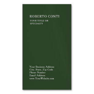 Carte De Visite Magnétique Vert olive unique minimaliste moderne