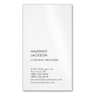 Carte De Visite Magnétique Vertical Plain Simple Noir Blanc Minimaliste