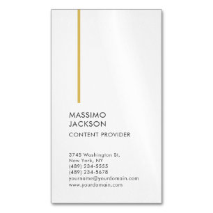 Carte De Visite Magnétique Vertical Plain Simple Noir Blanc Minimaliste 