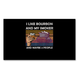 Carte De Visite Magnétique Vintage J'Aime Bourbon Mon Fumeur 3 Personnes Cade