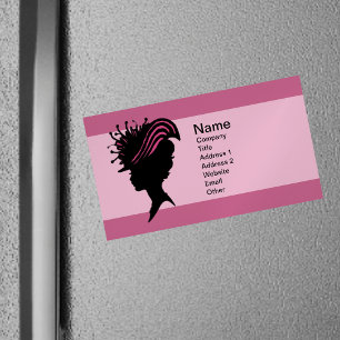 Carte De Visite Magnétique Vintage Victorien Lady Black Silhouette Fancy Casq