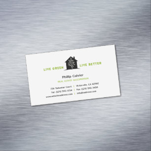 Carte De Visite Magnétique Vis Vert, Vis Mieux Immobilier Premium