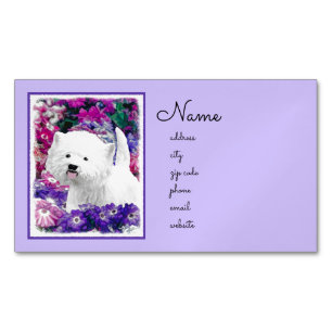 Carte De Visite Magnétique West Highland White Terrier Peinture Chien Art