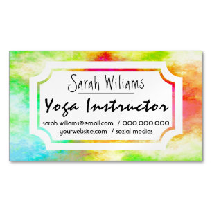 Carte De Visite Magnétique Yoga aquarelle moderne