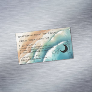 Carte De Visite Magnétique Yoga Reiki de plage océanique Main céleste