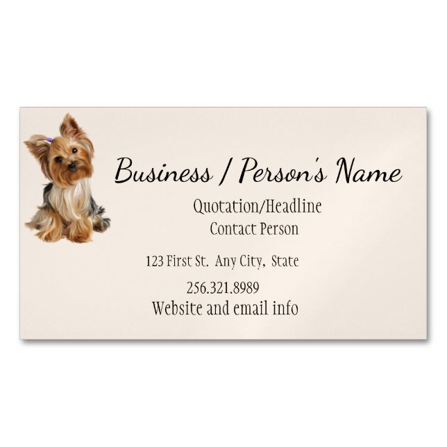 Carte De Visite Magnétique Yorkshire Terrier chien animal animal animal anima (devant)