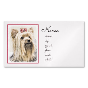 Carte De Visite Magnétique Yorkshire Terrier Peinture - Cute Original Chien A