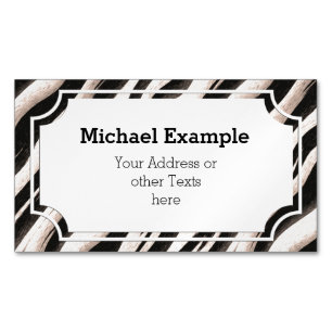 Carte De Visite Magnétique Zebra raye une texture transparente + vos idées