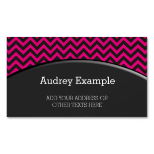 Carte De Visite Magnétique ZIGZAG pattern - black + your background & ideas
