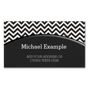 Carte De Visite Magnétique ZIGZAG pattern - black + your background & ideas