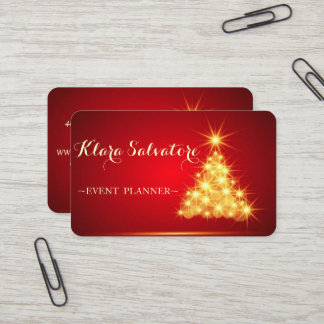 Carte De Visite Magnifique Arbre Parfait De Noël Or Sparkly