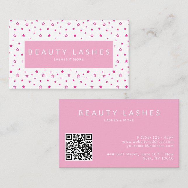 Carte De Visite Magnifique Beauté Lashes All Professions QR code (Devant / Derrière)