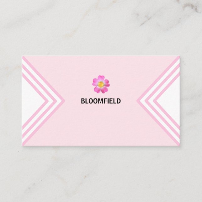 Carte De Visite Magnifique Moderne Rose & Blanc (Devant)