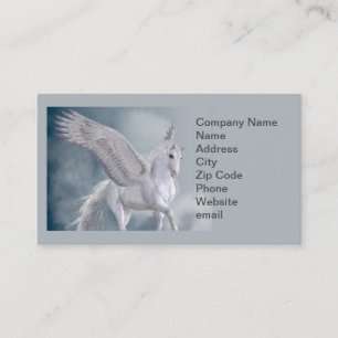 Carte De Visite Magnifique Pégase Blanc