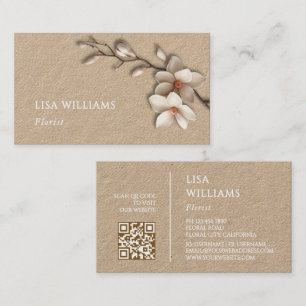 Carte De Visite Magnolia 3D Magnolia Rustique Code QR