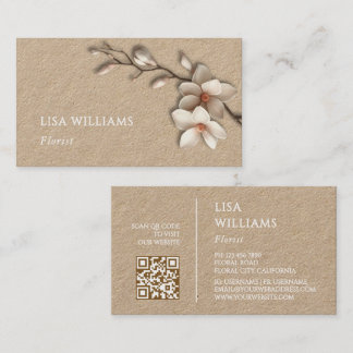 Carte De Visite Magnolia 3D Magnolia Rustique | Code QR