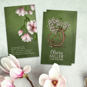 Carte De Visite Magnolia Blossom Yin Yang Tree