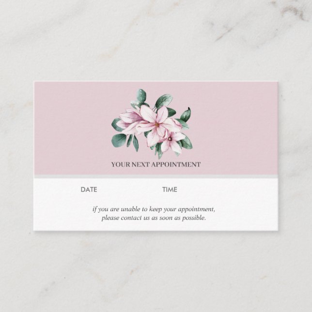 Carte De Visite Magnolia et Eucalyptus | Rose | Nomination (Devant)