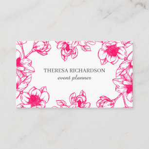 Carte De Visite Magnolia rose Vintage main peinte sur les médias 