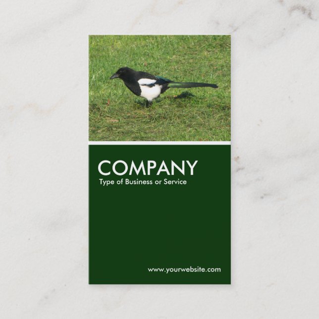 Carte De Visite Magpie européenne - Vert foncé (Devant)