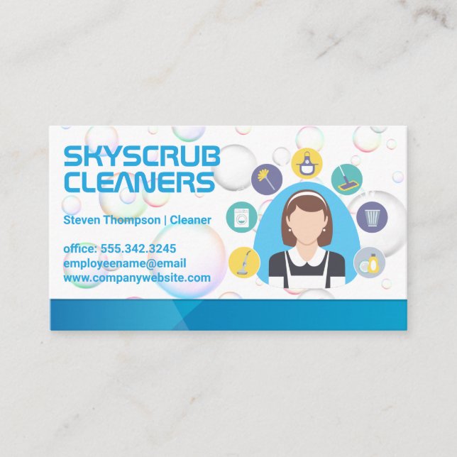 Carte De Visite Maid | Cleaner Tool Equipment (Devant)